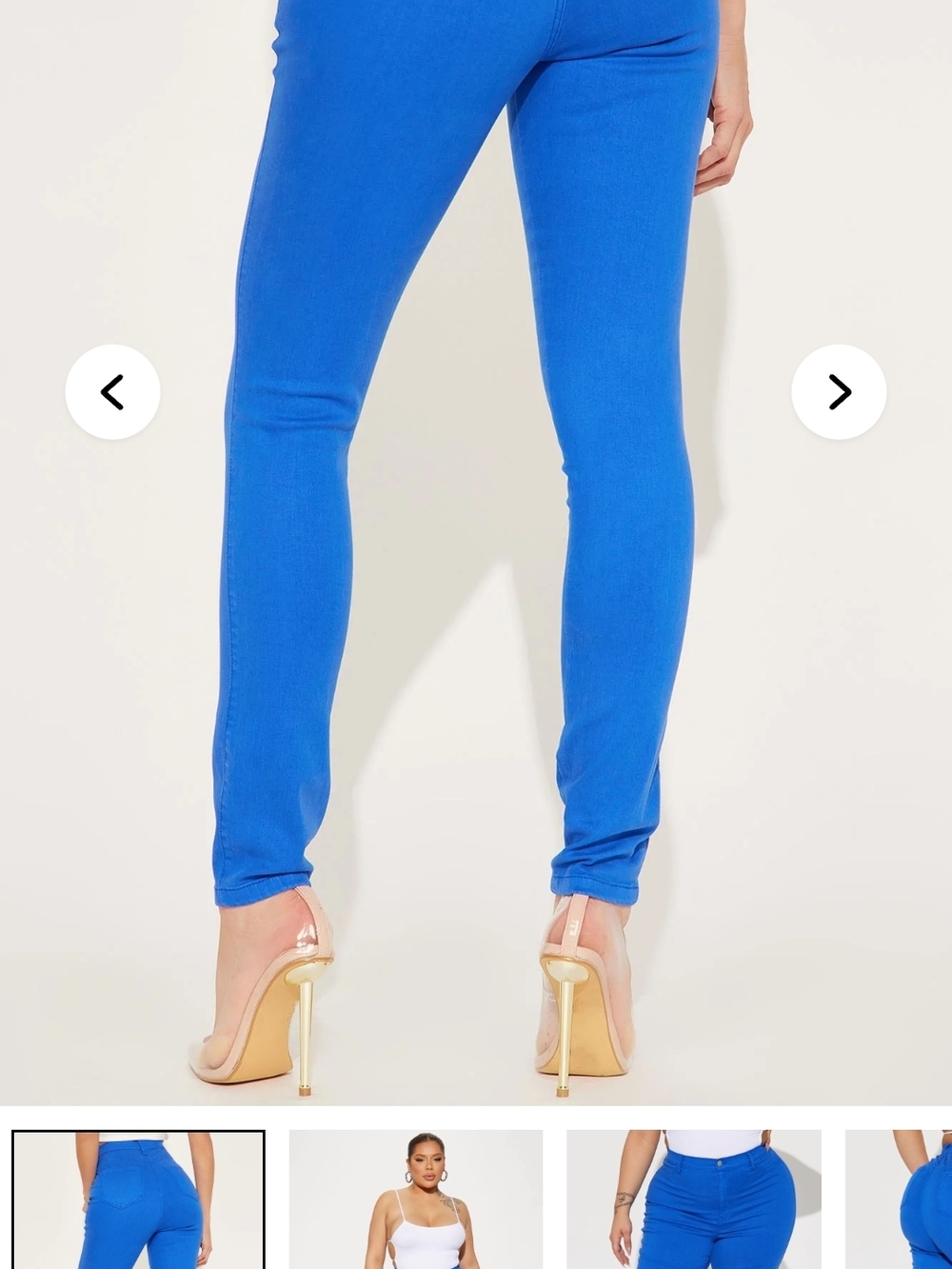 High-Rise Skinny Pants in Bright Blue